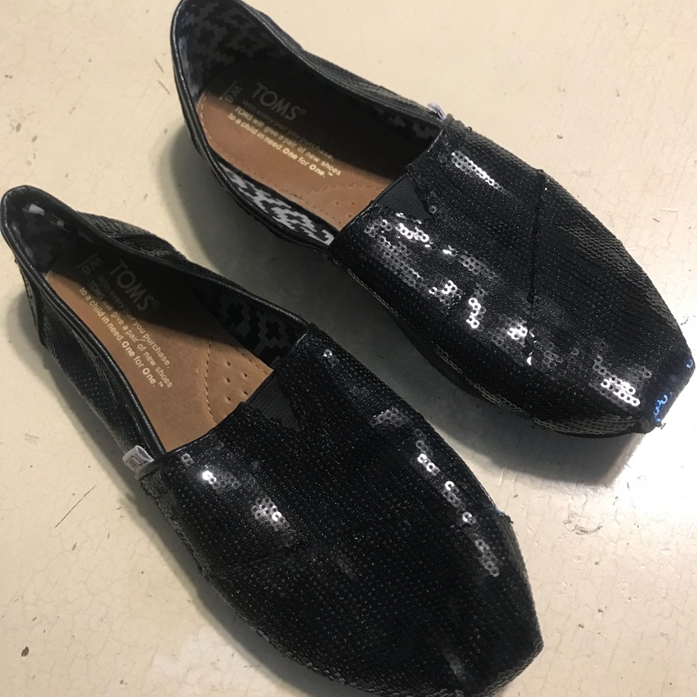 Toms black sparkle shoes